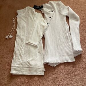 (2) women’s chic white tops (Talbots /Fenini new )No offer please